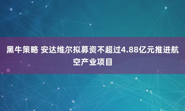 黑牛策略 安达维尔拟募资不超过4.88亿元推进航空产业项目